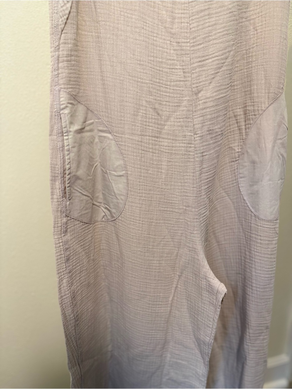 Zenana Set - Beige Gauze Jumpsuit, and Green Brami - S/M/L - Picture 10 of 15